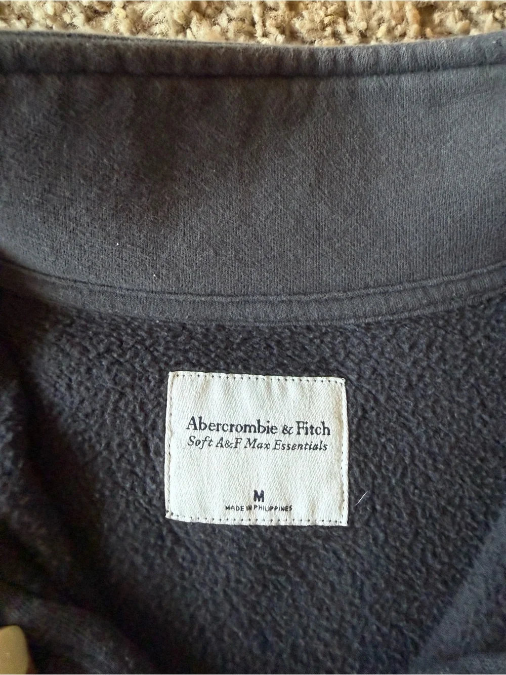 Abercrombie & Fitch Charcoal Gray Half-Zip Fleece Pullover - Picture 2 of 2